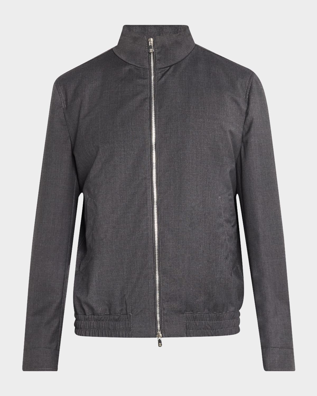 Men's Wool Full-Zip Blouson Jacket Product Image