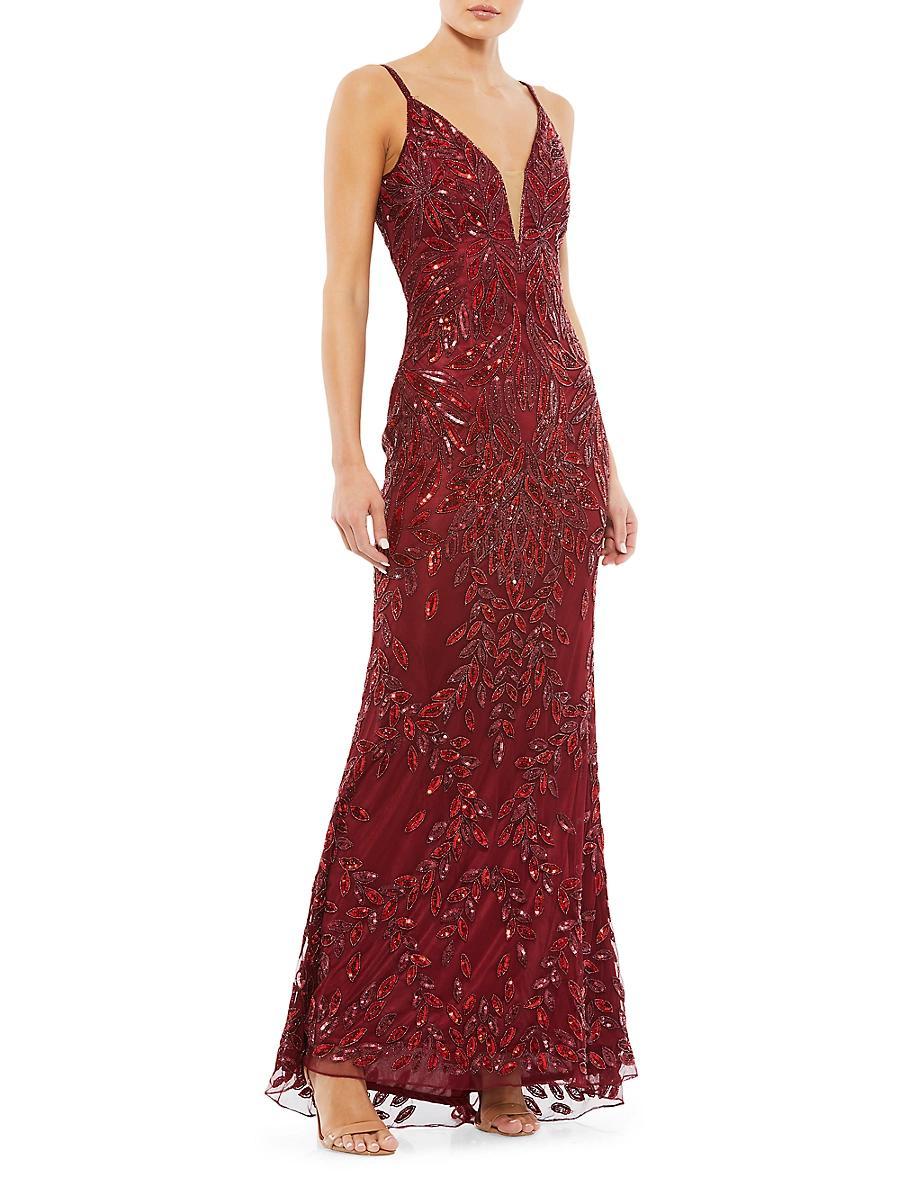 Mac Duggal Embellished Leaf Evening Gown Product Image