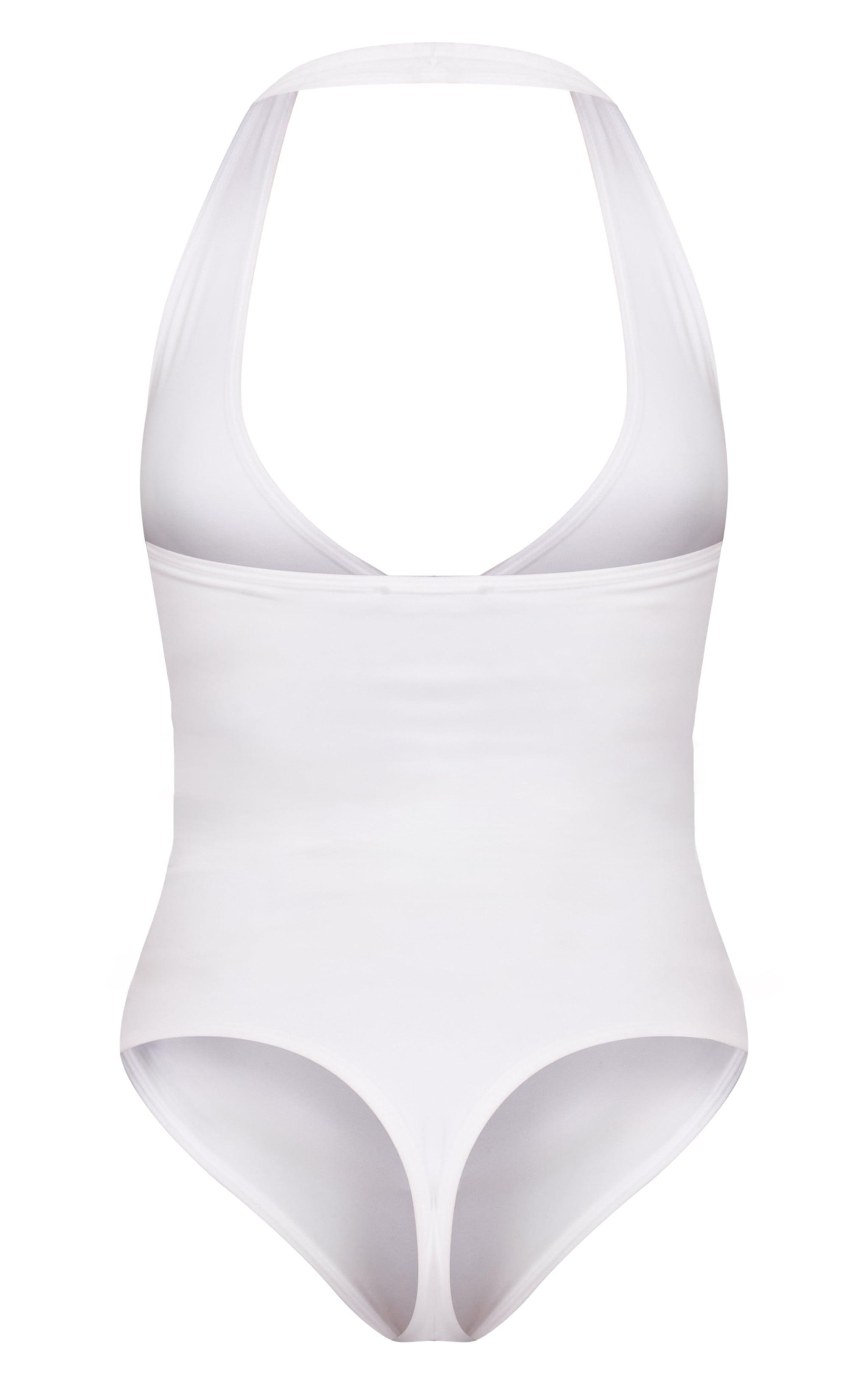 White Contour Halterneck Bodysuit Product Image