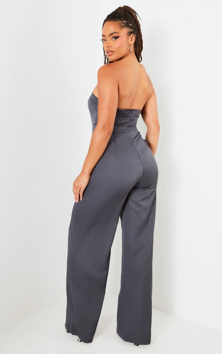 Charcoal Buckle Detail Tailored Woven Jumpsuit Product Image