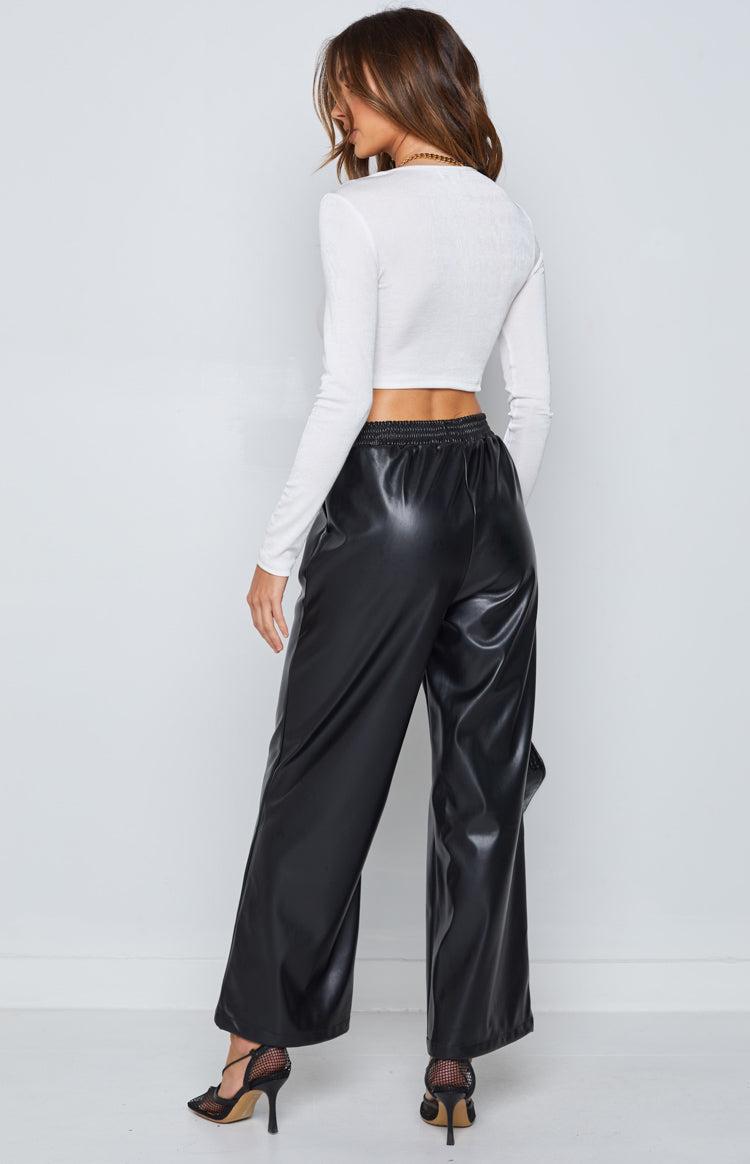 Zarah Black PU Pants Product Image