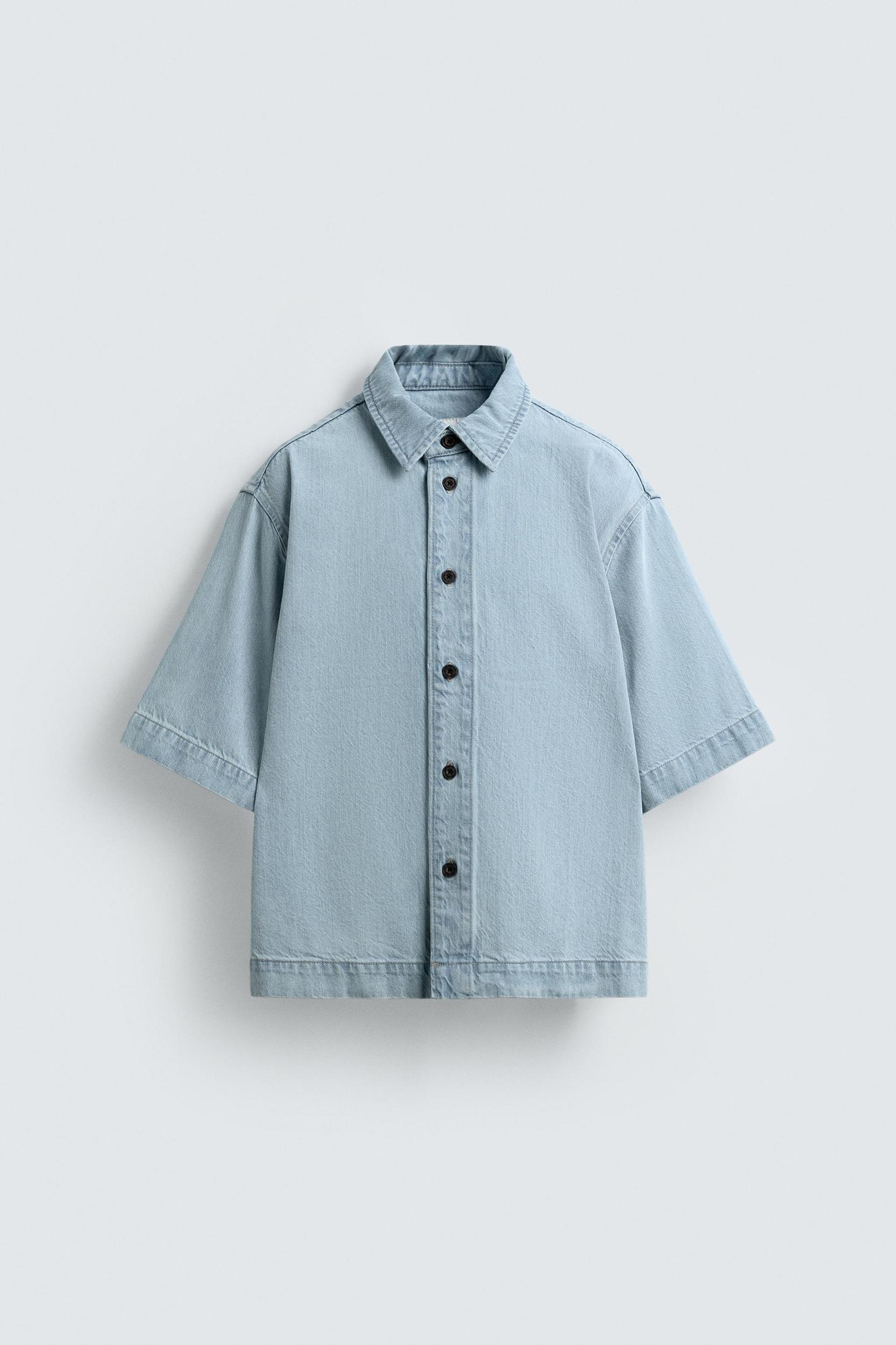 SHORT SLEEVE DENIM SHIRT Product Image