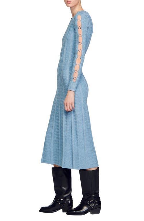 Womens Long-Sleeved Knit Midi Dress Product Image