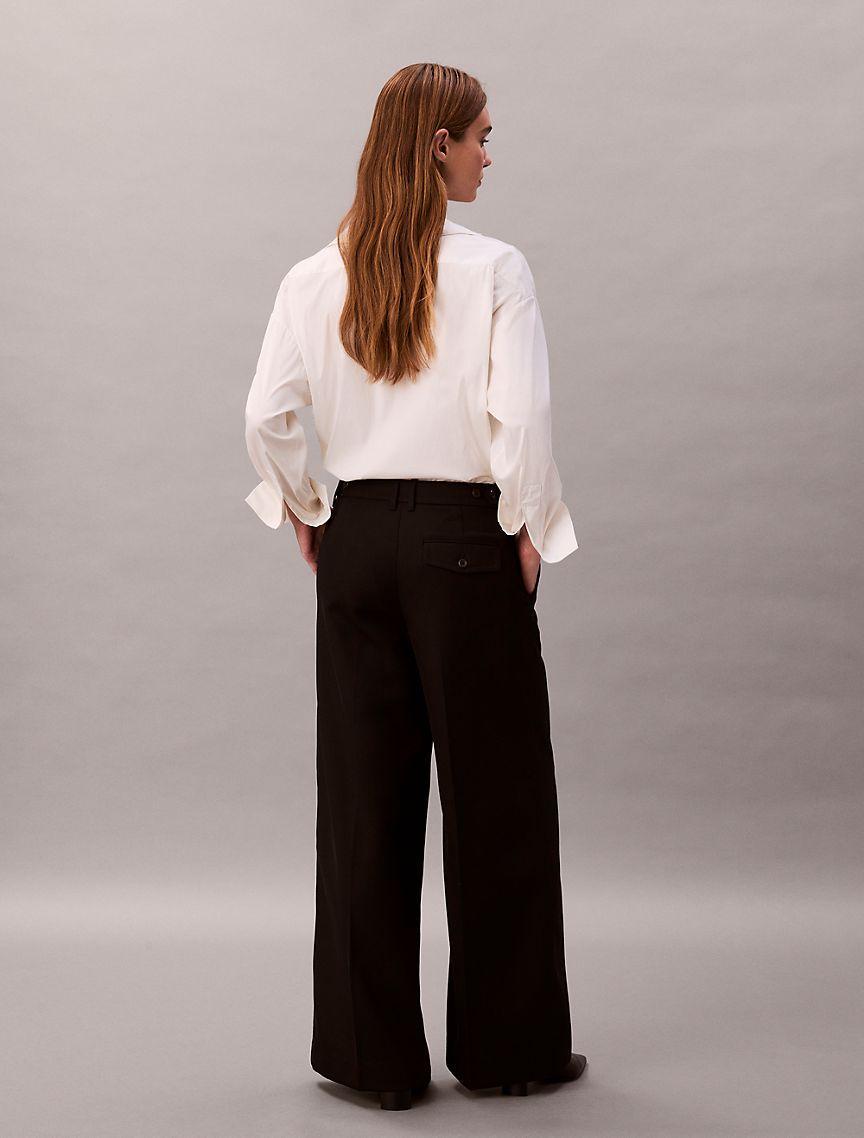 Wool Gabardine Wide Leg Trouser Product Image