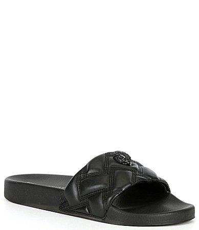 Kurt Geiger London Meena Eagle Head Ornament Quilted Pool Slides Product Image