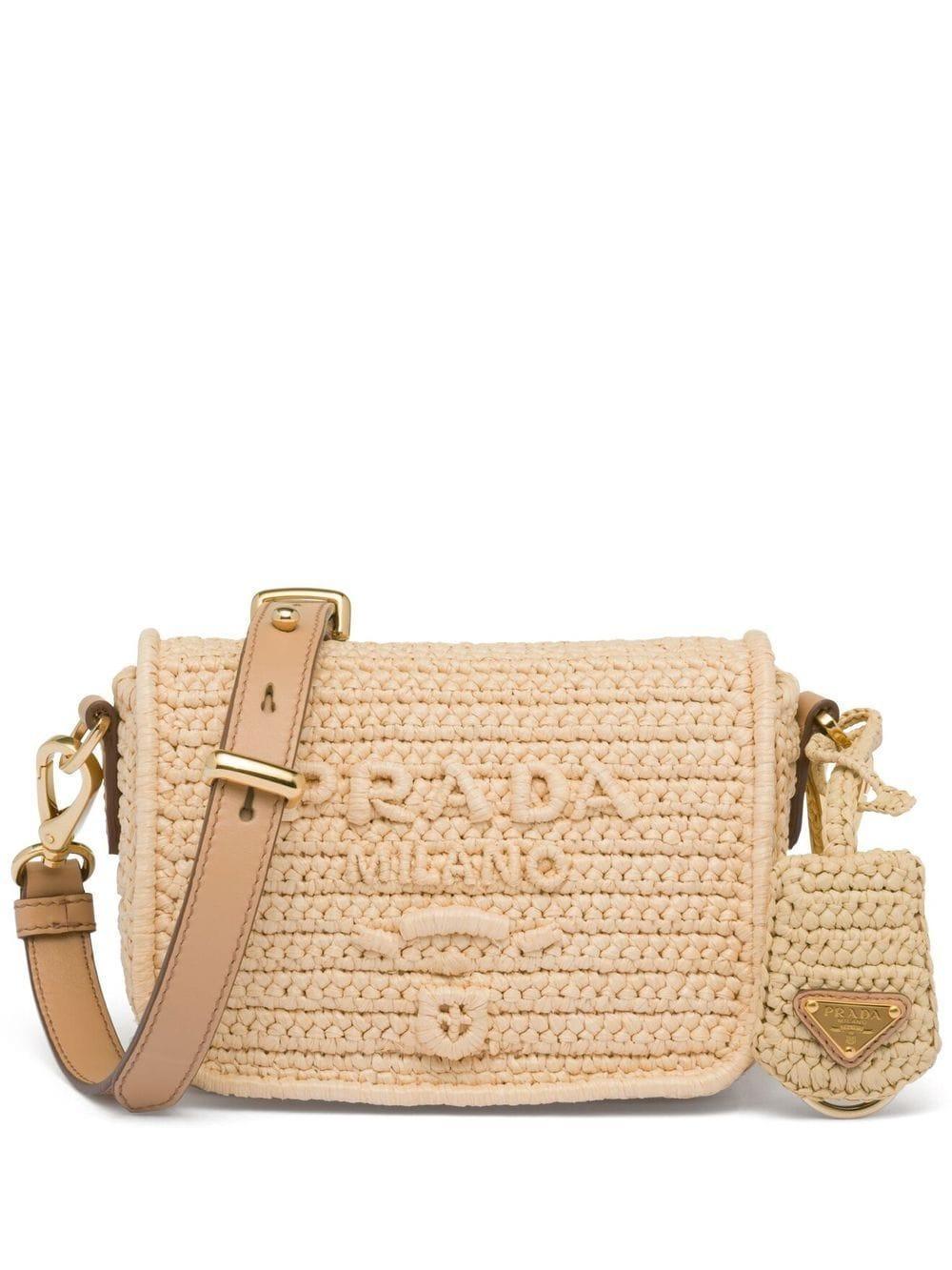 Raffia Shoulder Bag In Beige Product Image