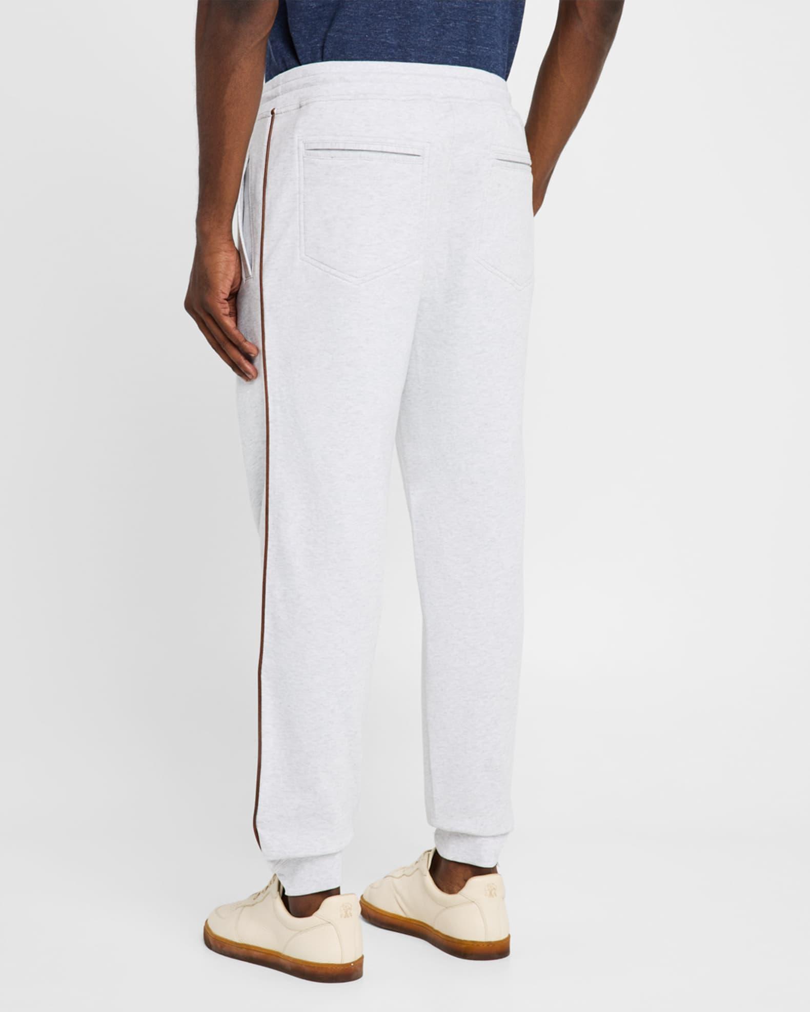 Men's Leather-Trim Drawstring Sweatpants Product Image