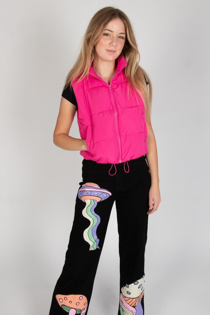 Cropped Puffer Vest Product Image