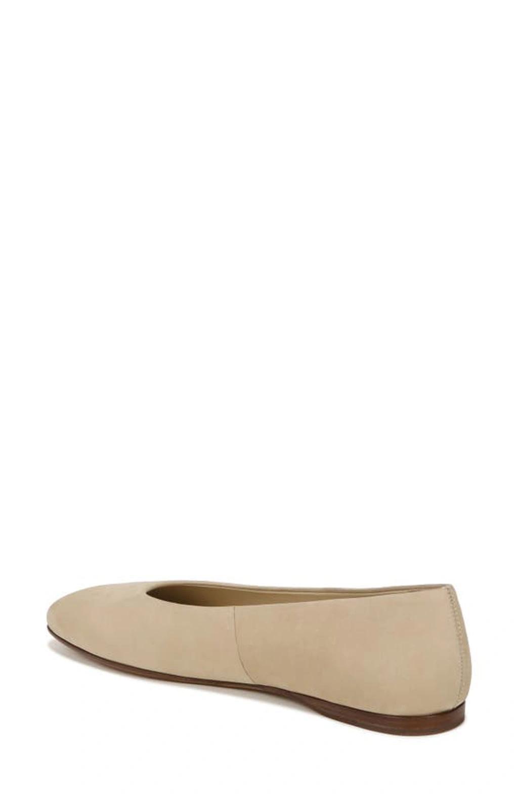 Leah Leather Square-toe Ballerina Flats In Blonde Product Image