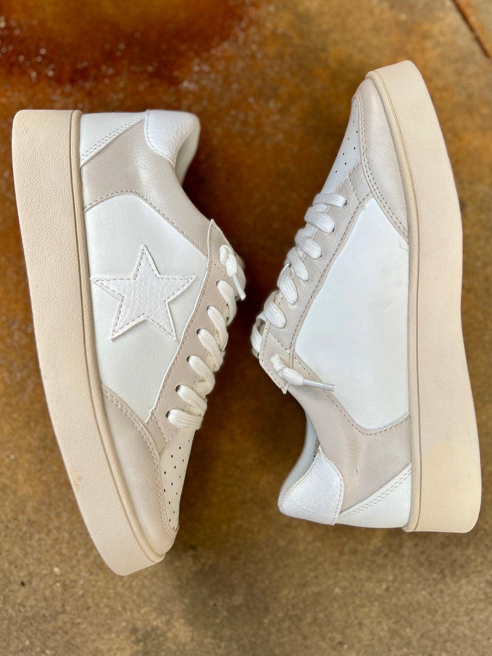 Juniper's Beige Star Sneakers Product Image