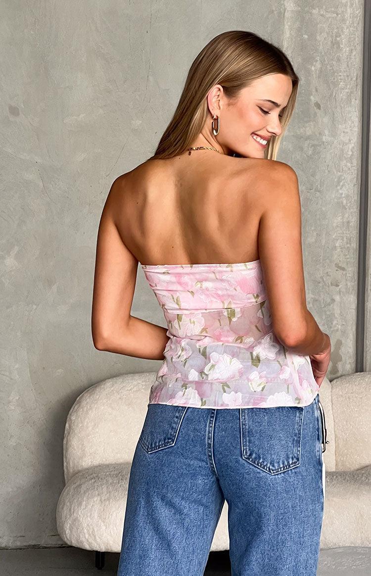 Jacqulin Pink Floral Strapless Top Baby Product Image