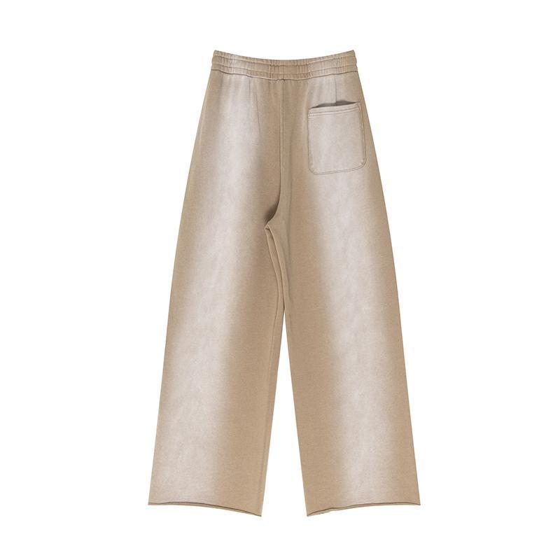Vintage Washed Ragged-hem Wide-leg Sweatpants Product Image