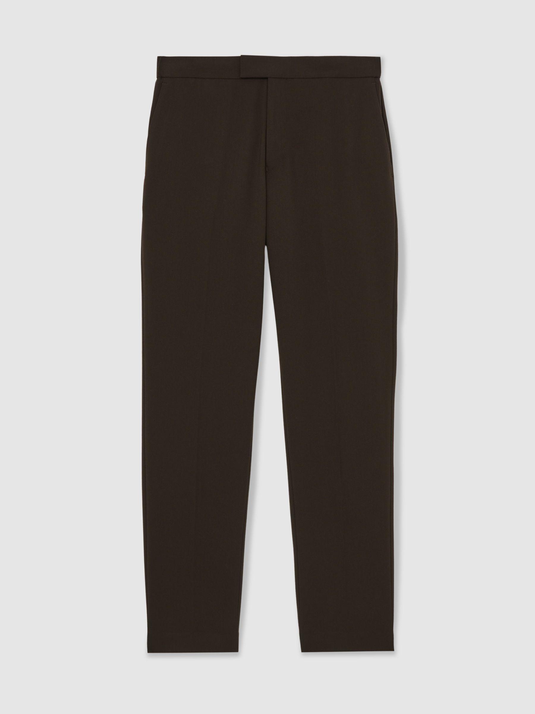 Slim Fit Internal Drawstring Trousers in Brown Product Image