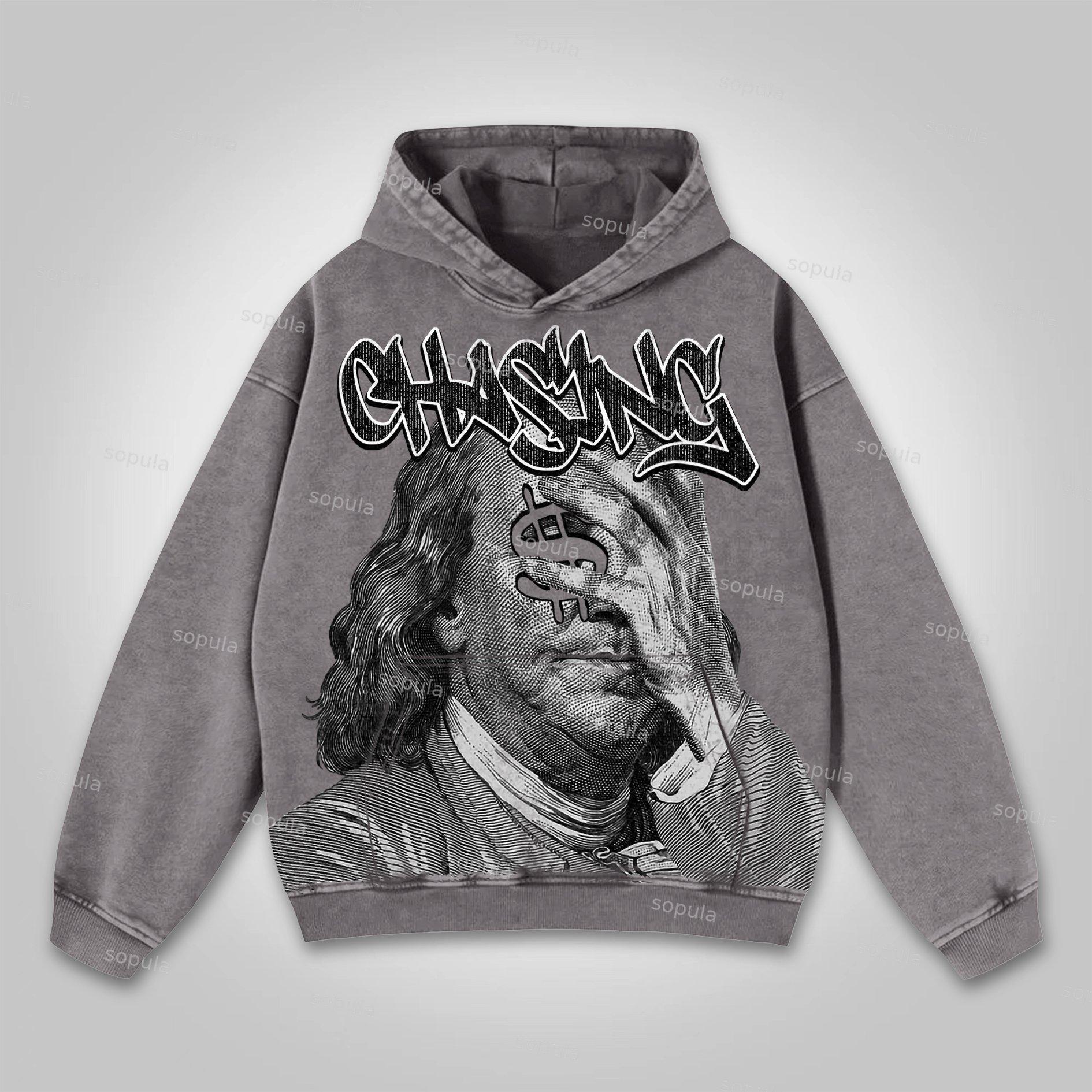 Sopula Casual The Brain Explodes Graphic Washed Hoodie Product Image