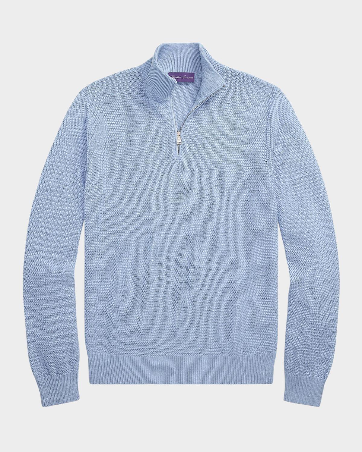 Mens Textured Quarter-Zip Sweater Product Image