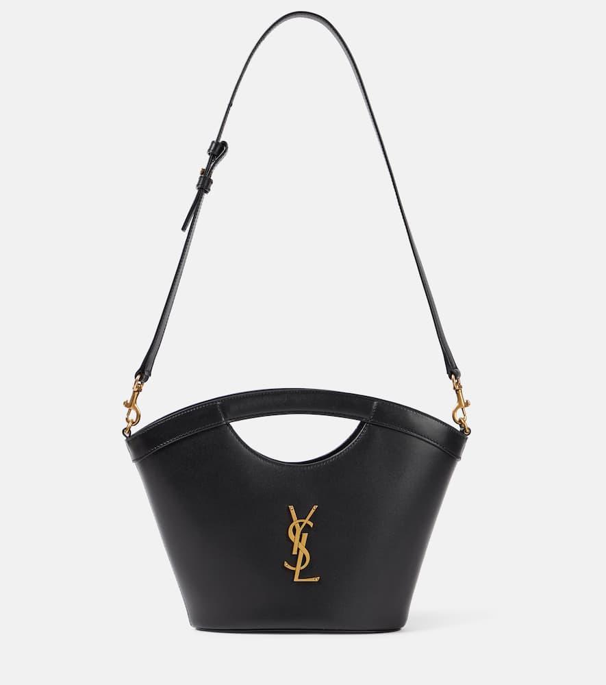 SAINT LAURENT Shopping Mini Leather Shoulder Bag In Nero Product Image