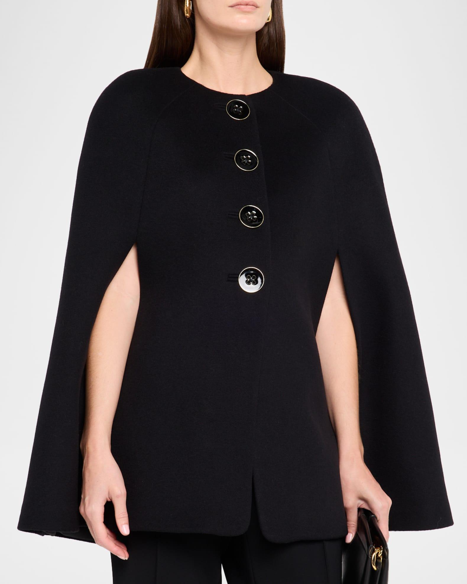 Button-Front Wool Cape Product Image