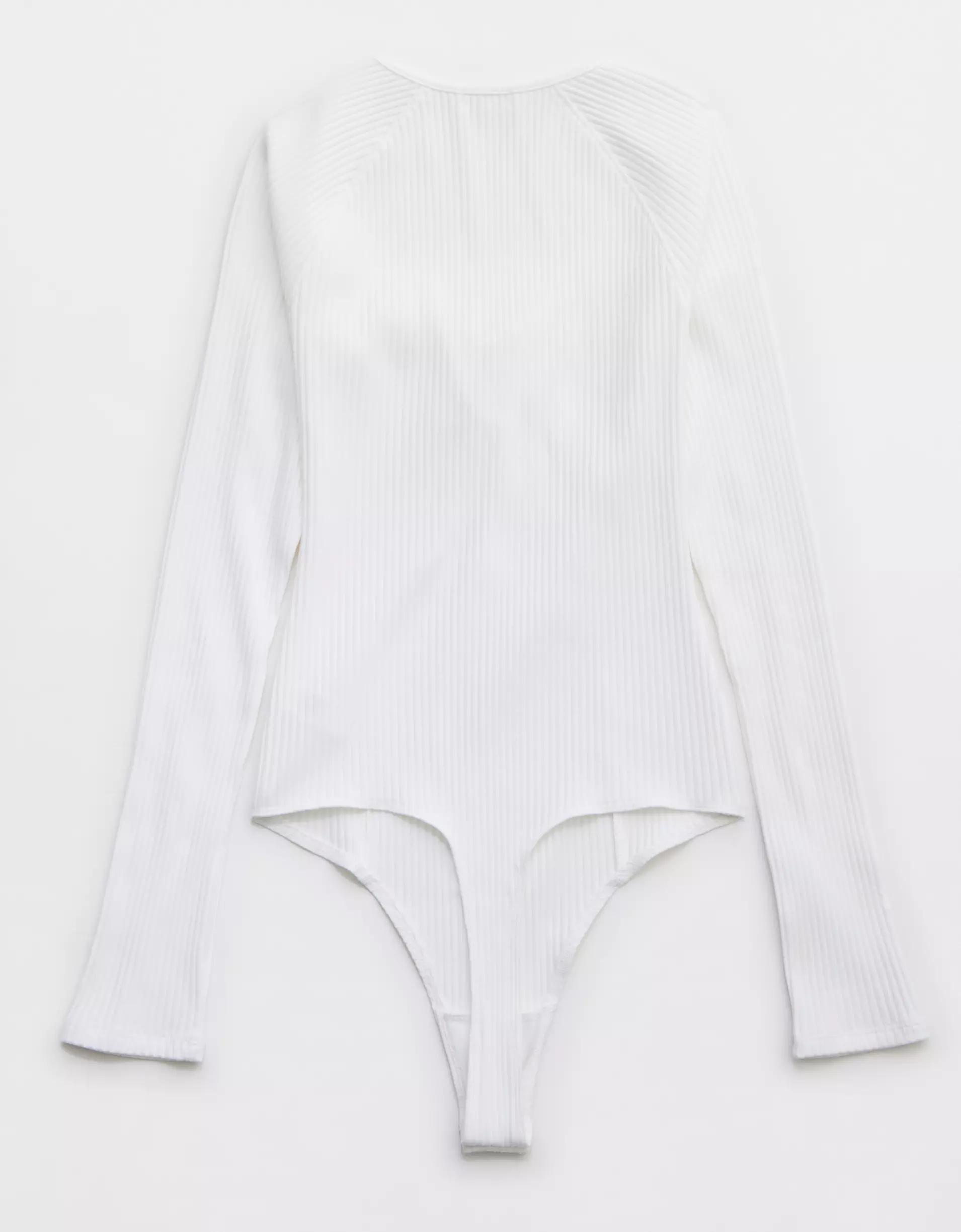 Aerie Long Sleeve Tie Front Bodysuit Product Image