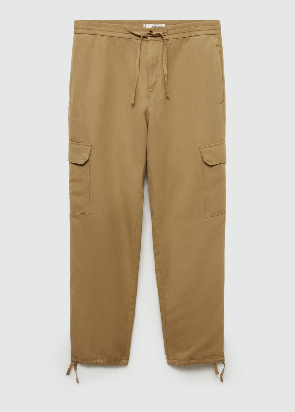 Mango Mens Cotton-Linen Cargo Pants Product Image