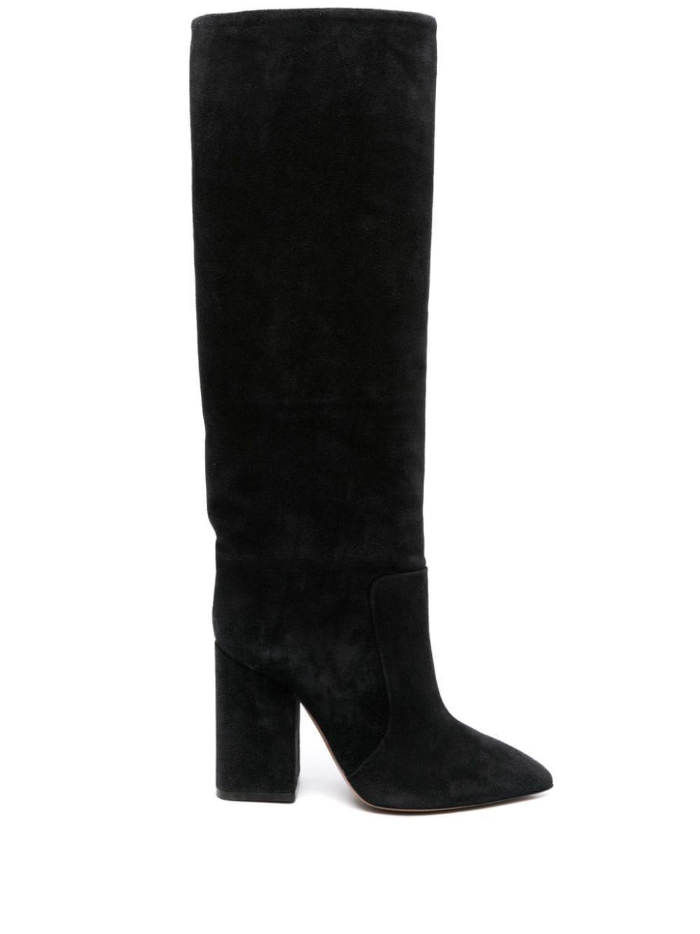 Anja Suede Knee Boots In Black Product Image