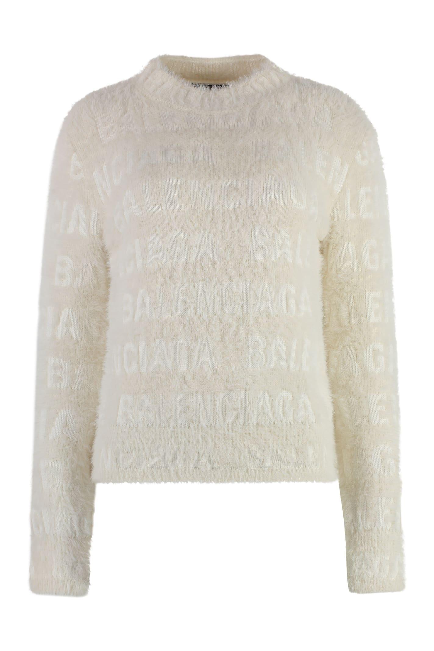 BALENCIAGA Wool Blend Pullover In Off White Product Image