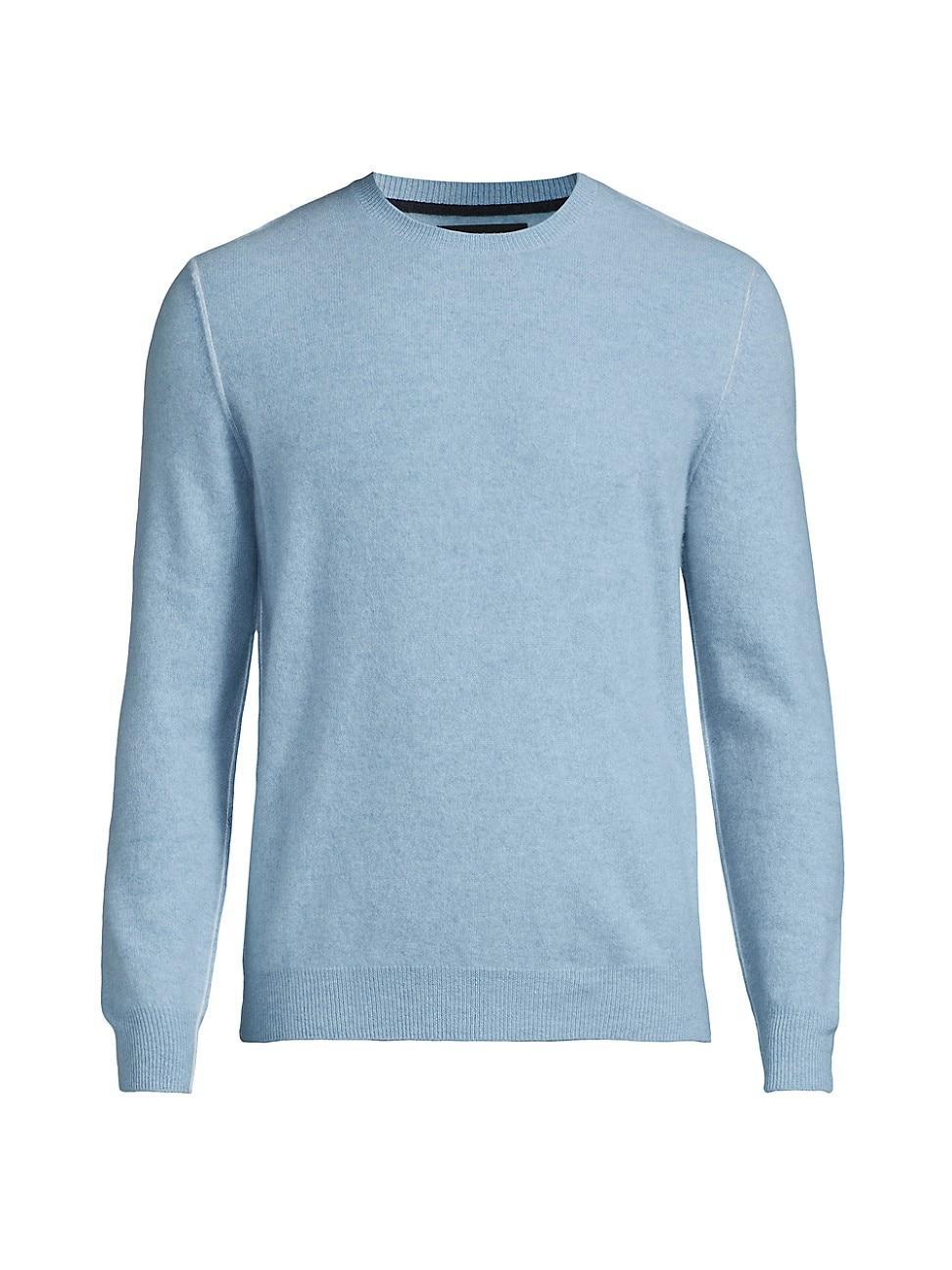 Mens Contrast-Trimmed Cashmere Crewneck Sweater Product Image