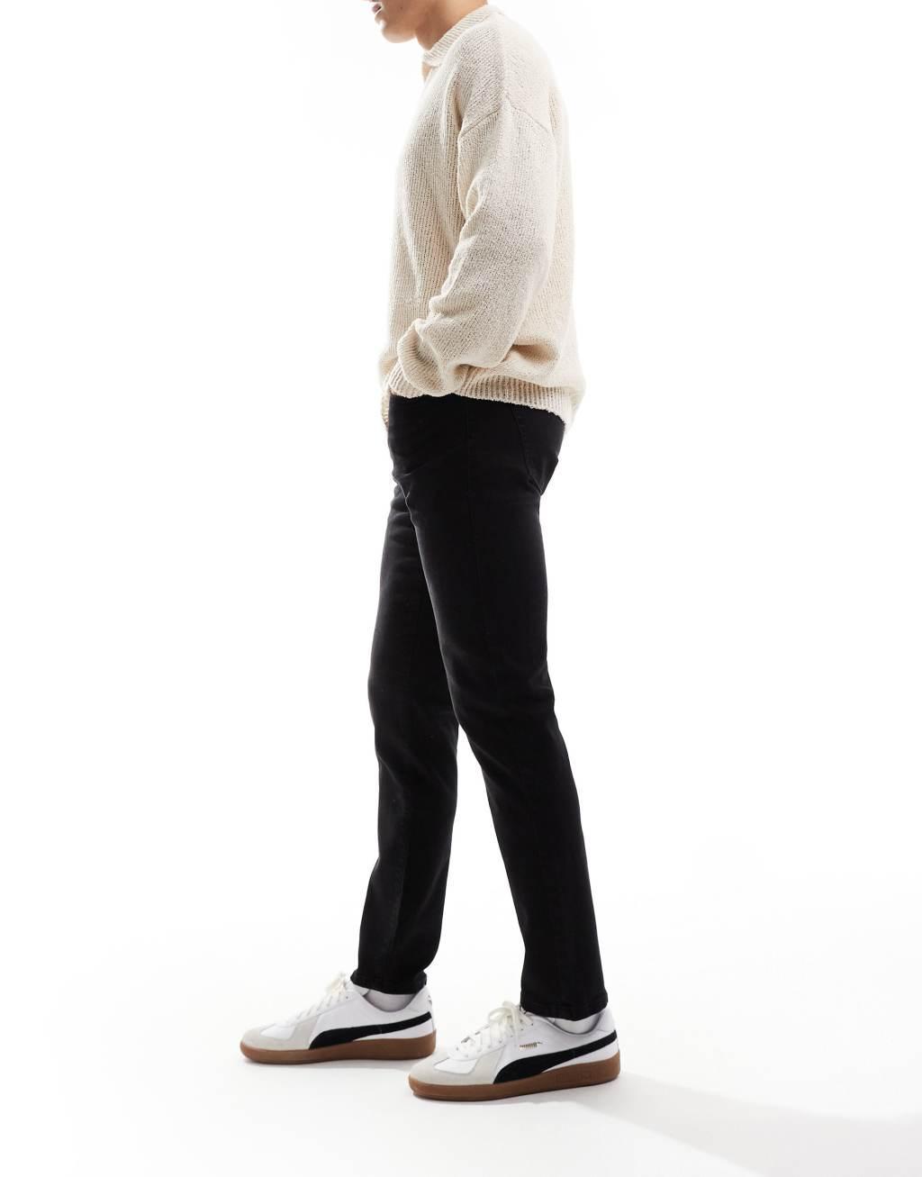 ONLY & SONS weft regular fit jeans in black Product Image