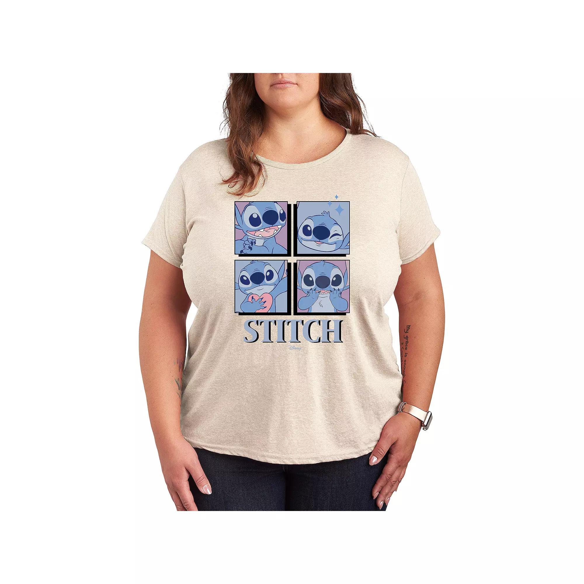 Disney's Lilo & Stitch Plus Grid Graphic Tee, Women's,  Product Image