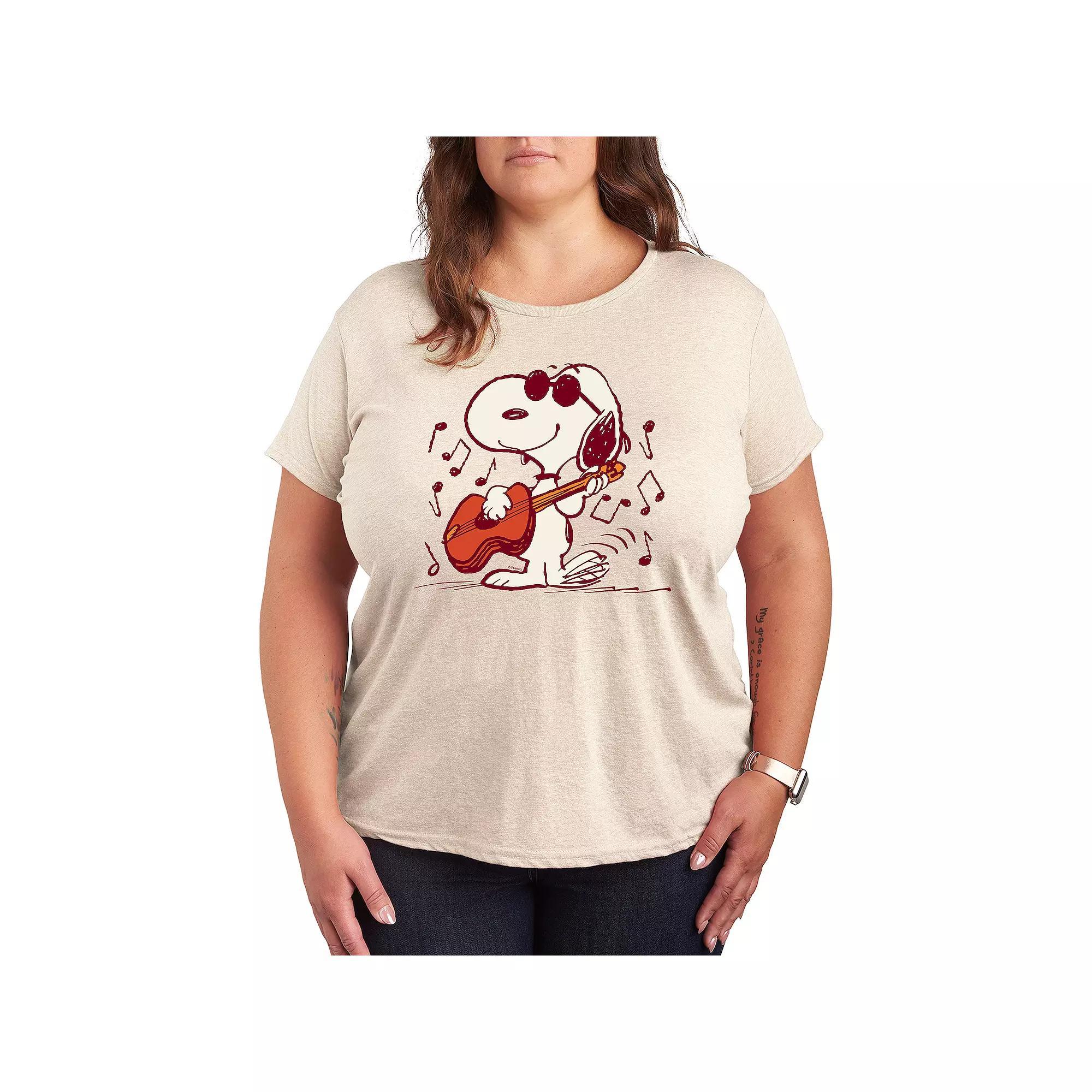 Plus Peanuts Snoopy Joe Cool Guitar Graphic Tee, Women's,  Product Image
