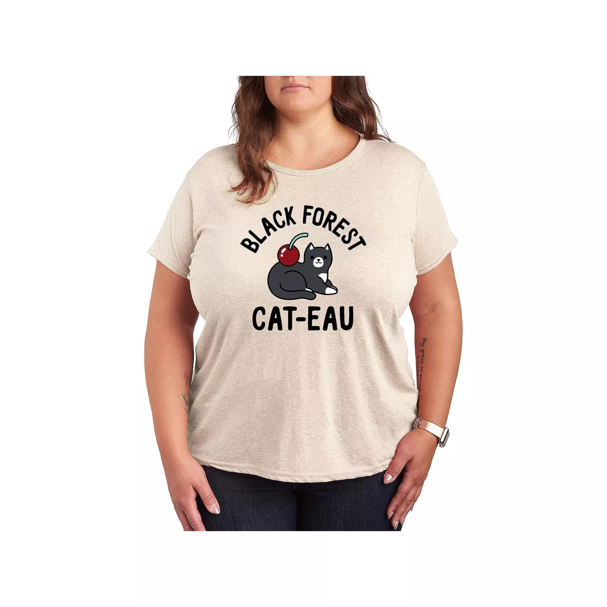 Plus Black Forest Cat-eau Graphic Tee, Women's, Size: 1XL, Beige Product Image