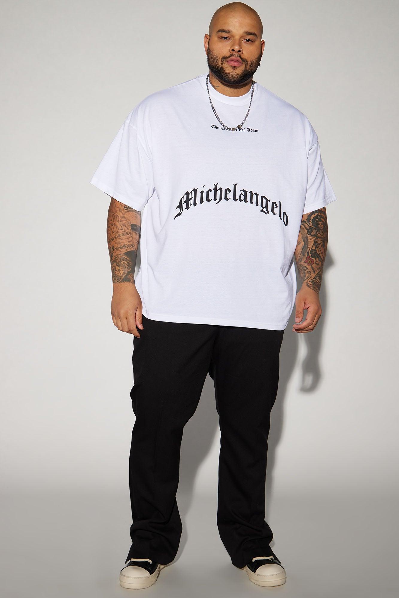 Creation Of Michelangelo Oversized Short Sleeve Tee - White Product Image