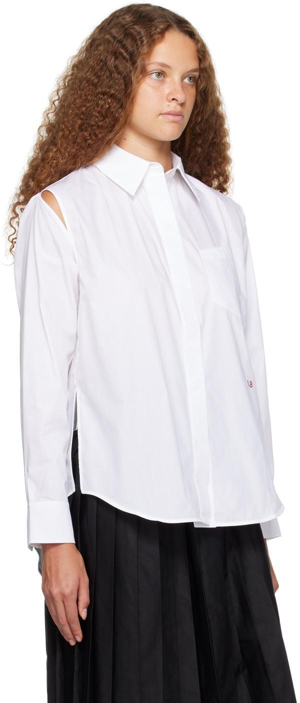 VICTORIA BECKHAM White Cold Shoulder Shirt In 6 White Product Image