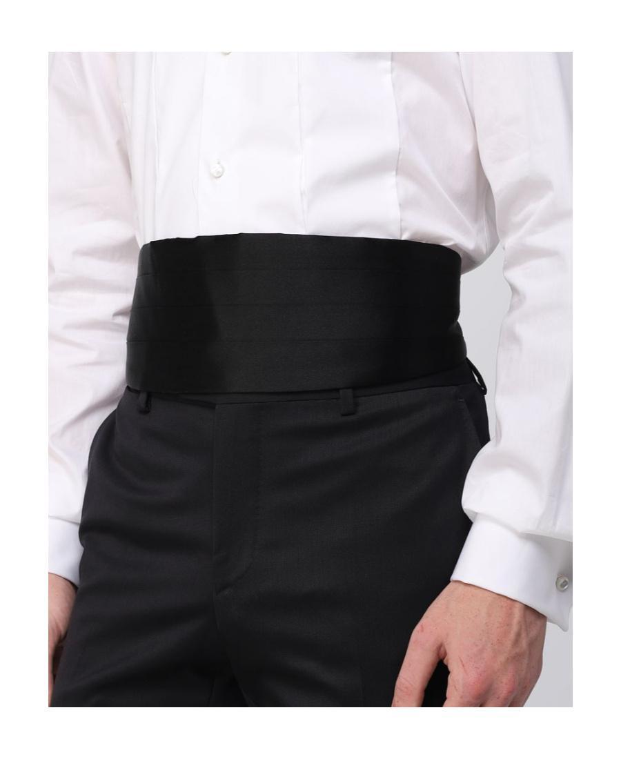 ZEGNA Silver Hardware Silk Belt In White Product Image