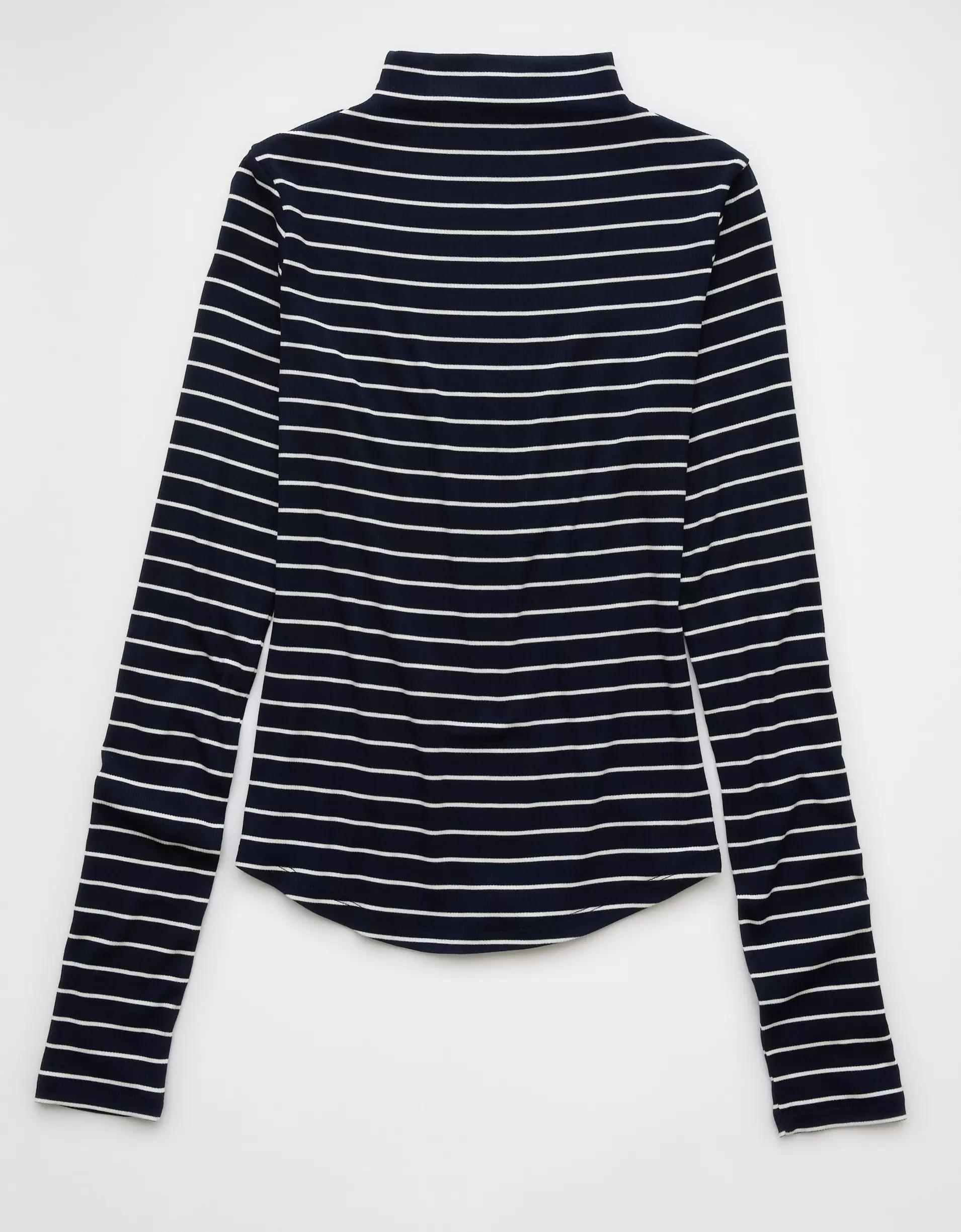 AE Soft & Sexy Long-Sleeve Mock Neck T-Shirt Product Image