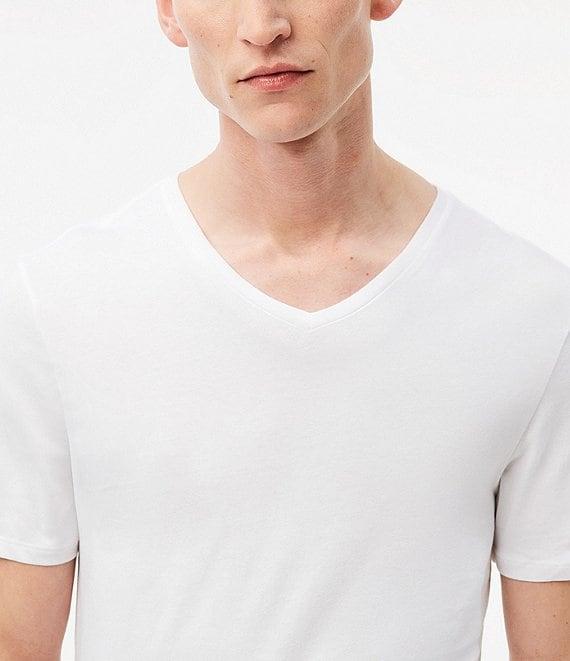 Lacoste Short Sleeve V-Neck Slim Fit Undershirt 3-Pack Product Image