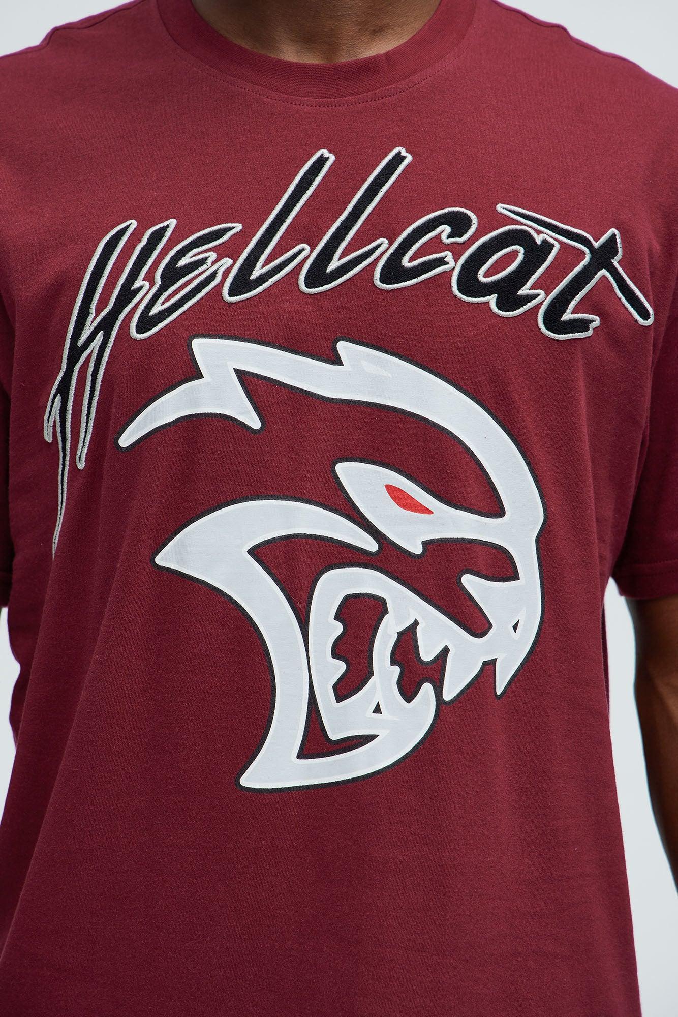 Dodge Hellcat Logo Short Sleeve Tee - Burgundy Product Image