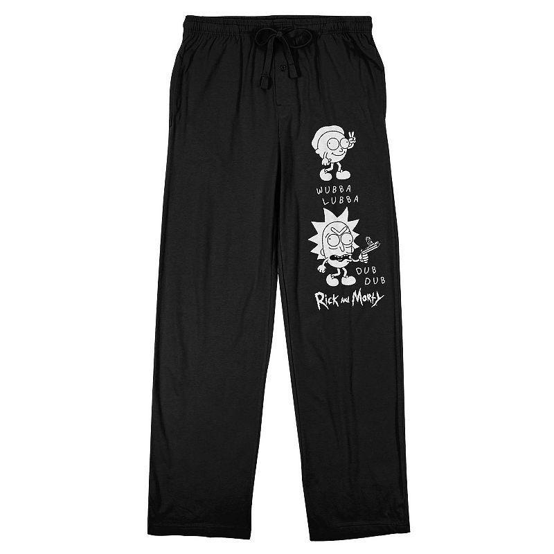 Men's Rick & Morty Wubba Pajama Pants, Size: Small, Black Product Image