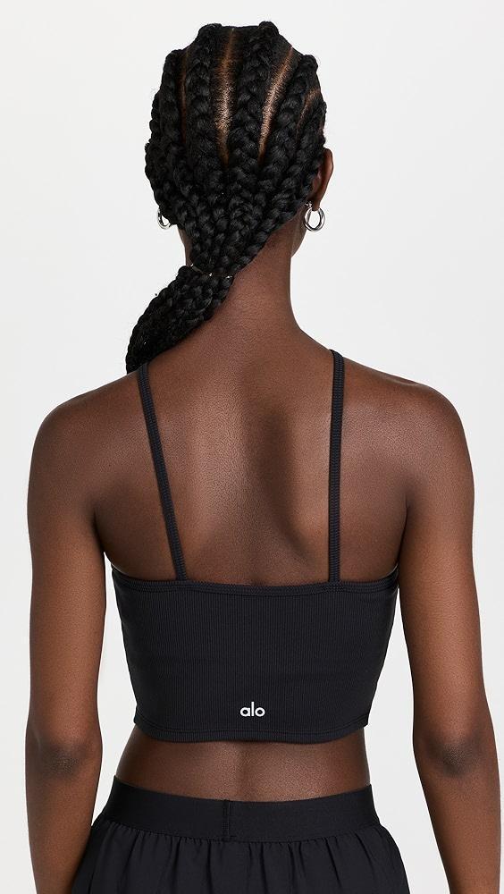 Alo Yoga Goddess Ribbed Cross Crop Top | Shopbop Product Image