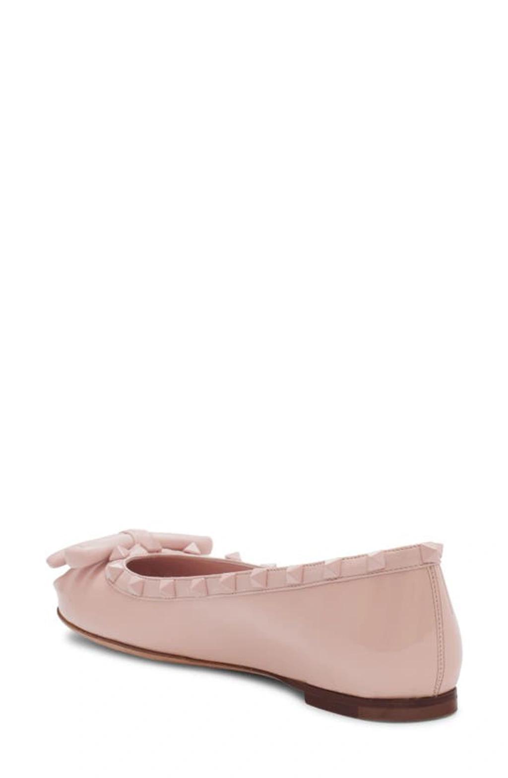 VALENTINO GARAVANI Rockstud Ballerina Flat In Rose Quartz Product Image