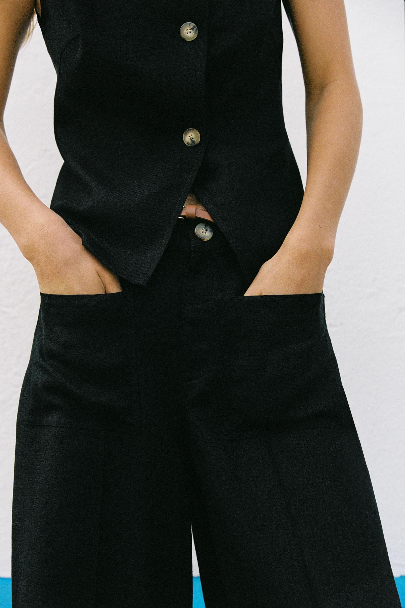 BELTED LINEN CULOTTES Product Image