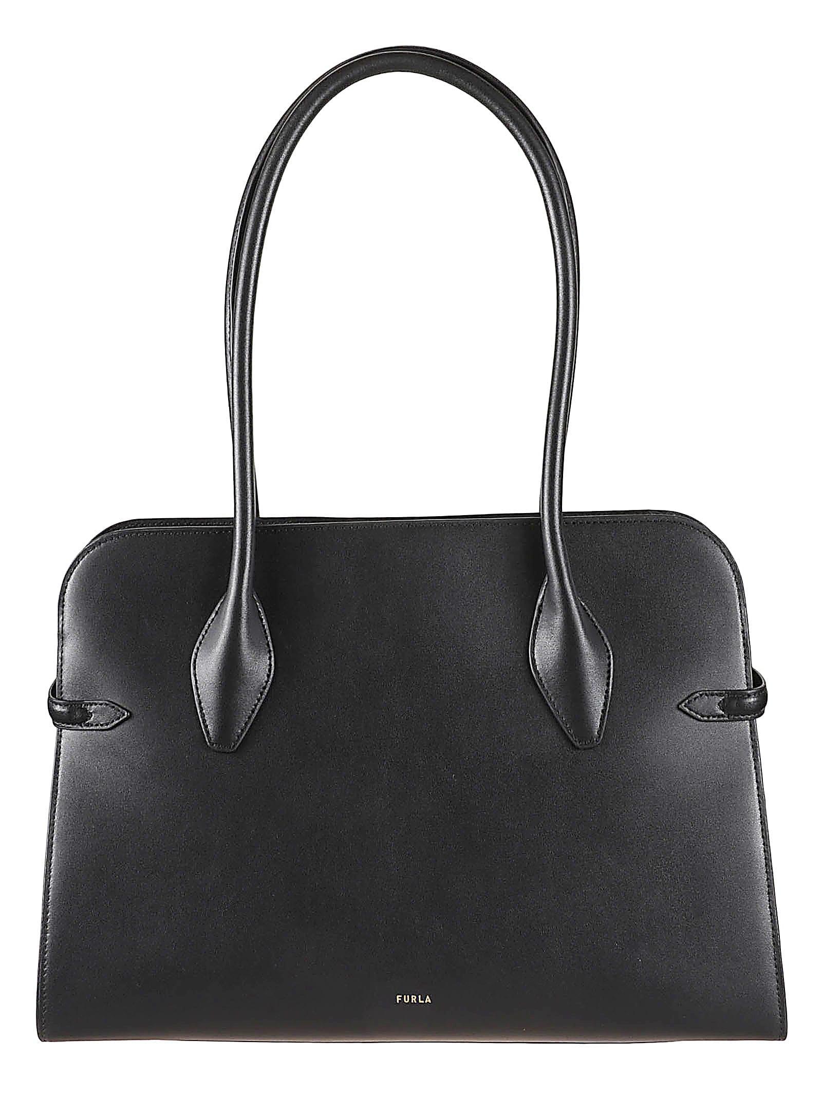 FURLA Round Top Handle Handbag In Black Product Image