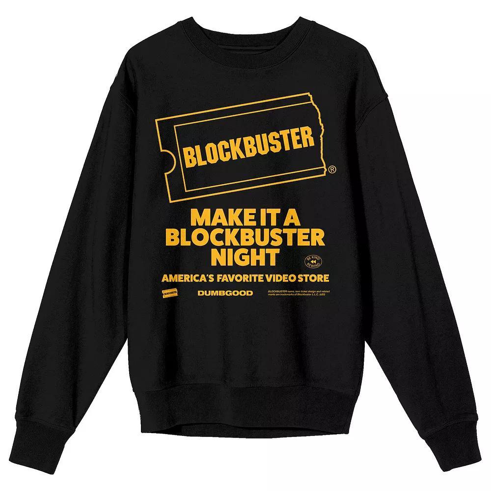 Men's Blockbuster "Make It a Blockbuster Night" Black Long Sleeve Graphic Tee,  Product Image