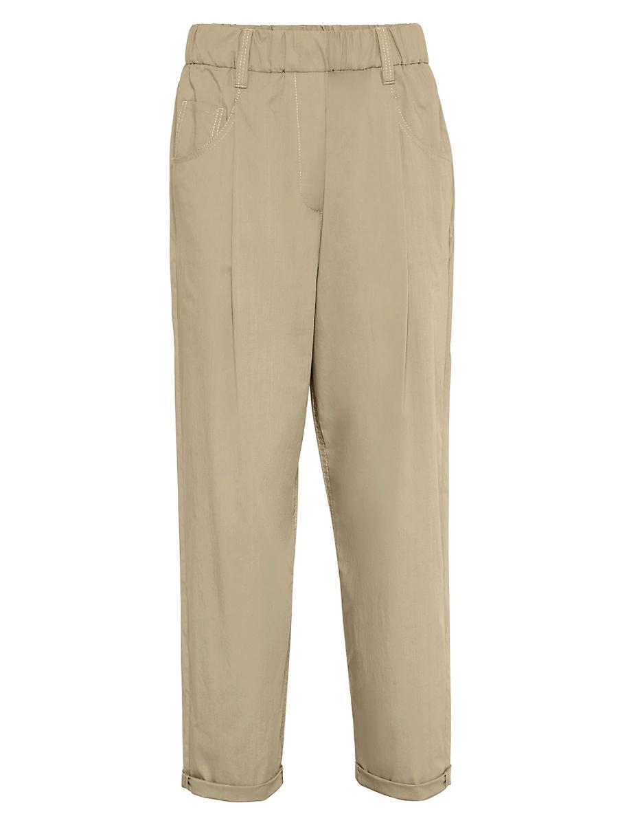 Womens Lightweight Poplin Five Pocket Track Trousers with Monili Product Image