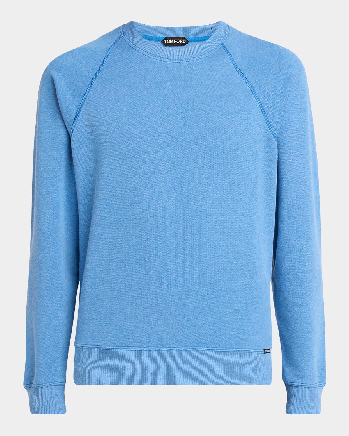 Mens Melange Cotton Raglan Crewneck Sweater Product Image