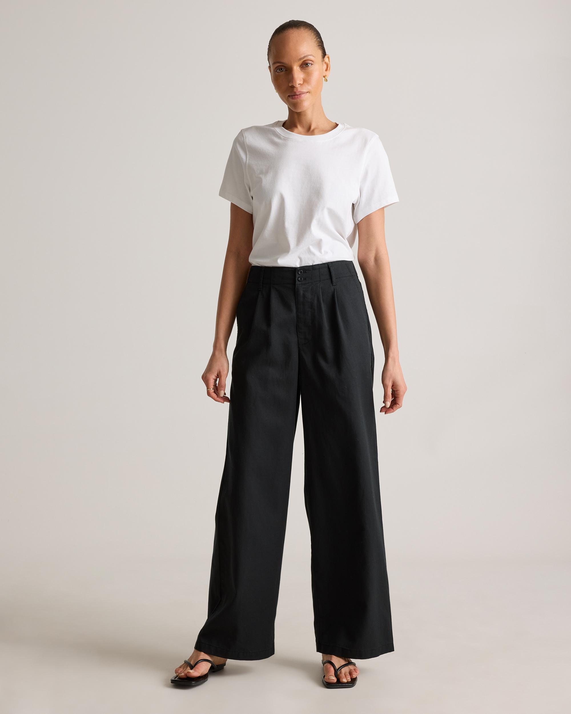 Quince | Women's Drapey Twill Pleated Trouser Tencel Product Image