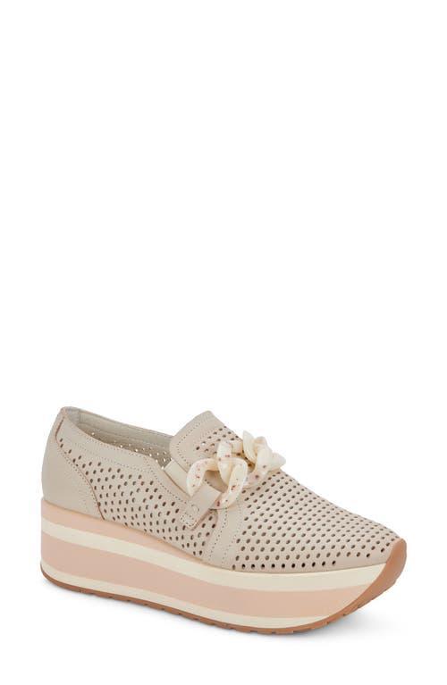 Dolce Vita Jhenee Perforated Suede Chain Detail Platform Loafers Product Image