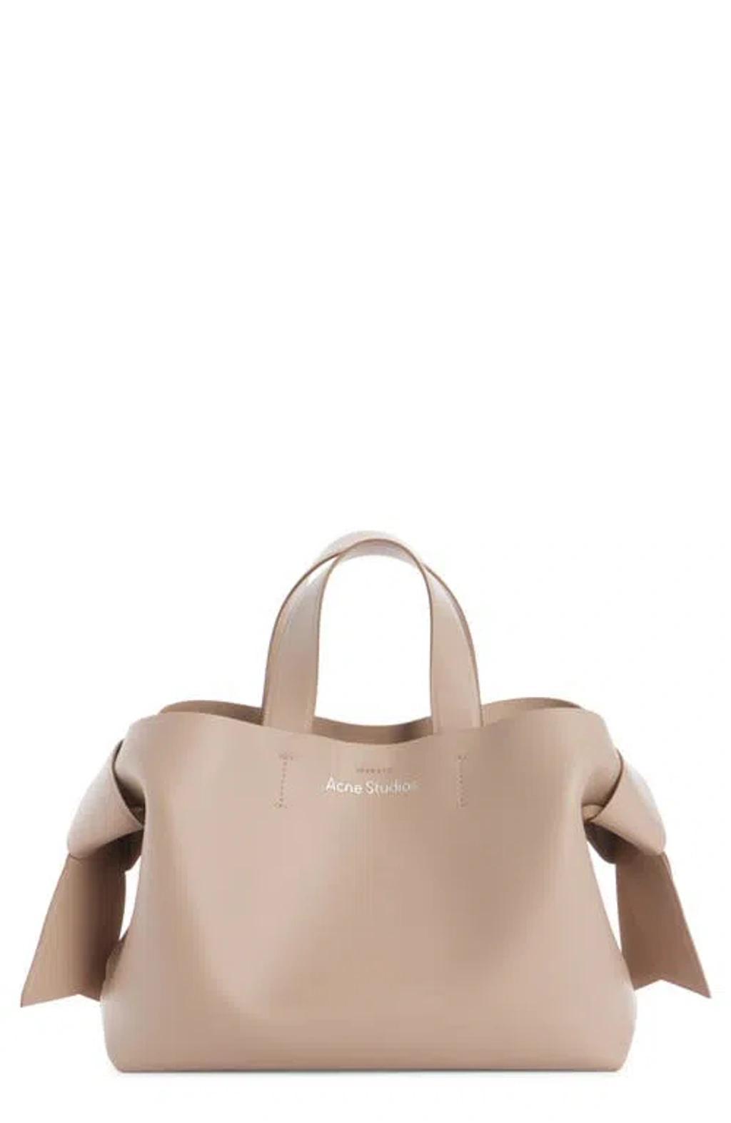 ACNE STUDIOS Musubi Leather Tote In Taupe Beige Product Image