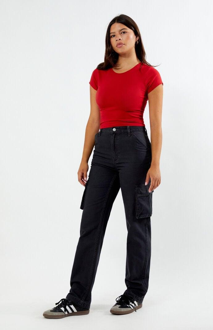 Womens Cargo Dad Jeans - Product Image