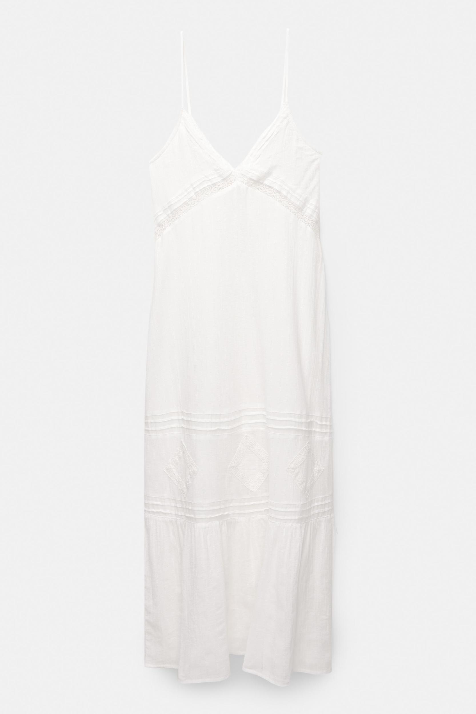 Long lace trim strappy dress Product Image