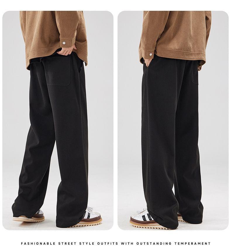 High Waist Plain Wide Leg Pants Product Image